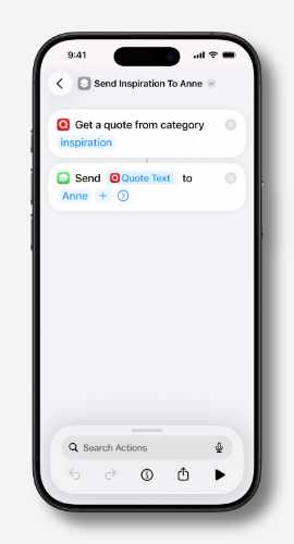 Shortcut to send a message